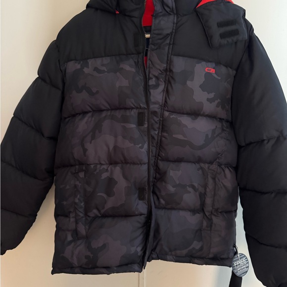 Children's Black Camouflage Puffer Jacket - Picture 1 of 4